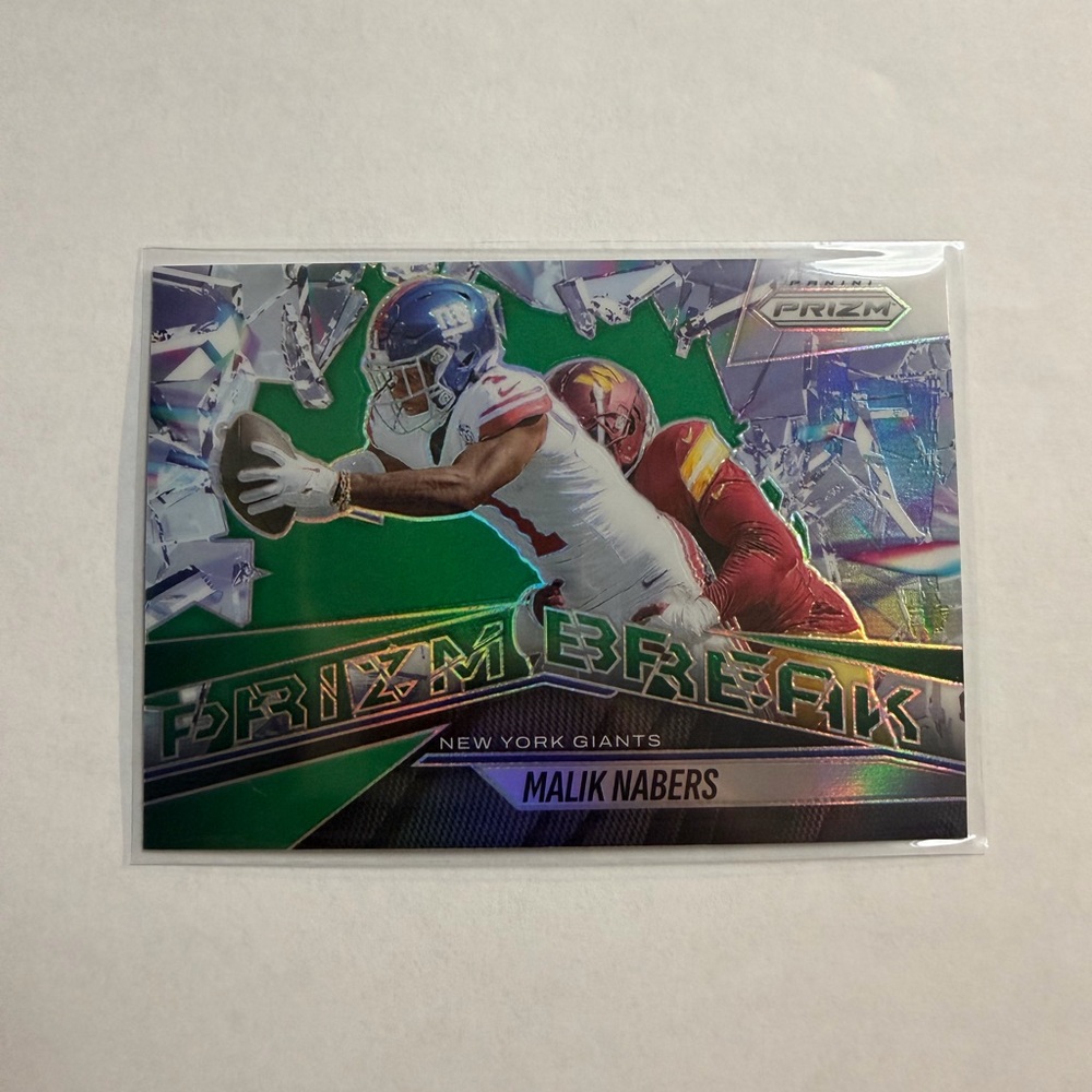 🏧Panini Prizm Malik Nabers Green Prizm Break Football Card
